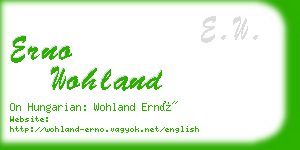 erno wohland business card